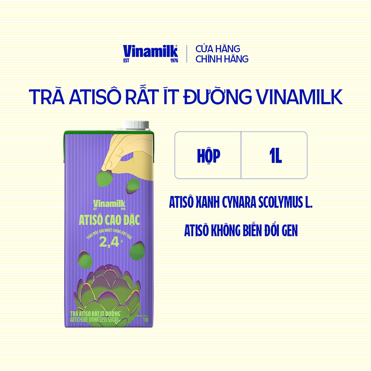 Trà Atiso It Đường Vinamilk - 2 Hộp giấy 1L
