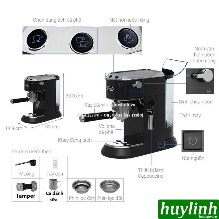Máy pha cà phê Espresso Delonghi EC785 (GY - BG - AZ)