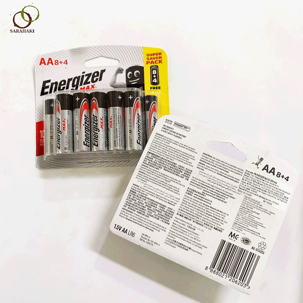 Combo 2 vỉ pin AA Energizer Alkaline chính hãng (1 vỉ 12 viên)