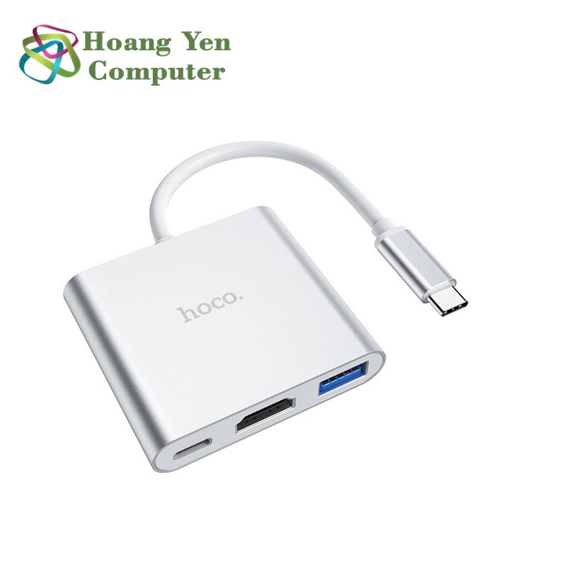 Cáp Type C ra HDMI Hoco HB14 (Type C ra HDMI + USB + Type C) - BH 12 Tháng