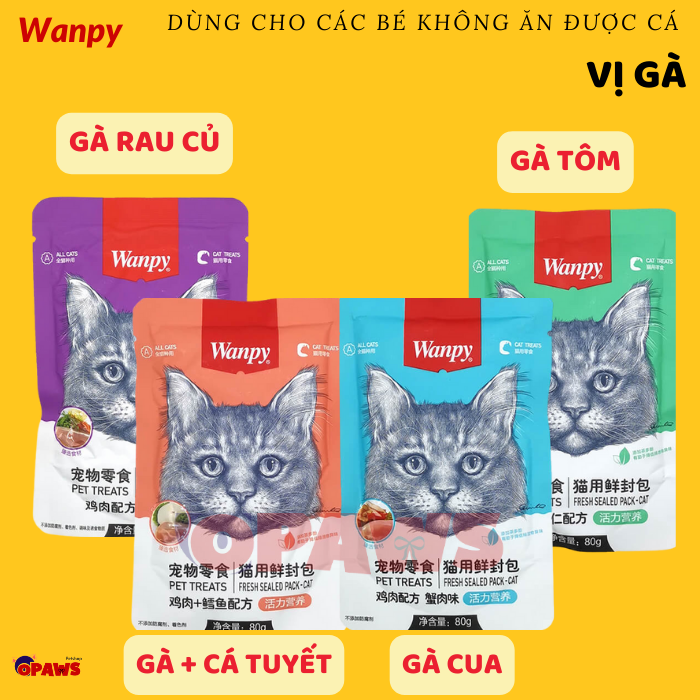 Pate Wanpy cho mèo mọi lứa tuổi 80g