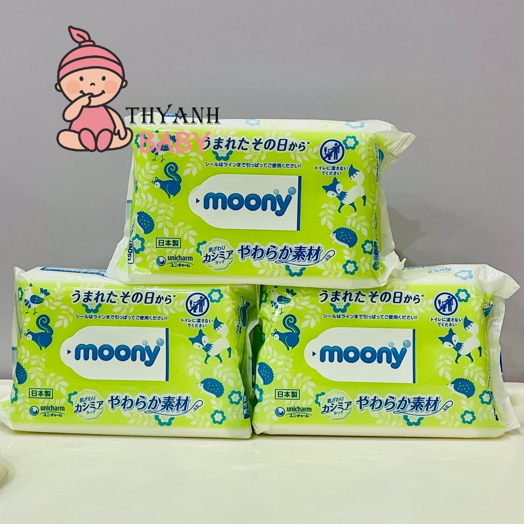 Khăn Giấy Ướt Moony Nhật 80 Tờ Không Mùi