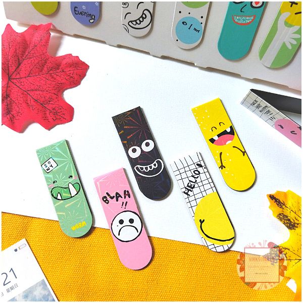 Combo 5 Bookmark Nam Châm Đánh Dấu Sách - Smile (Mẫu Ngẫu Nhiên)