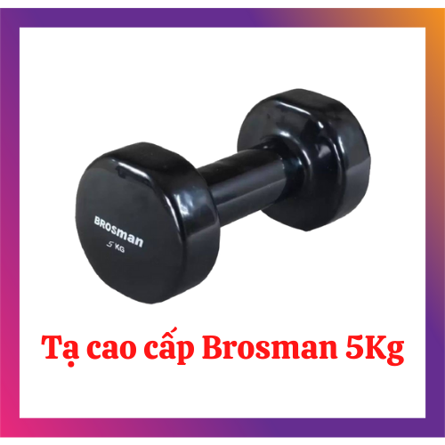 Tạ tay nhựa cao cấp Brosman 5Kg màu đen