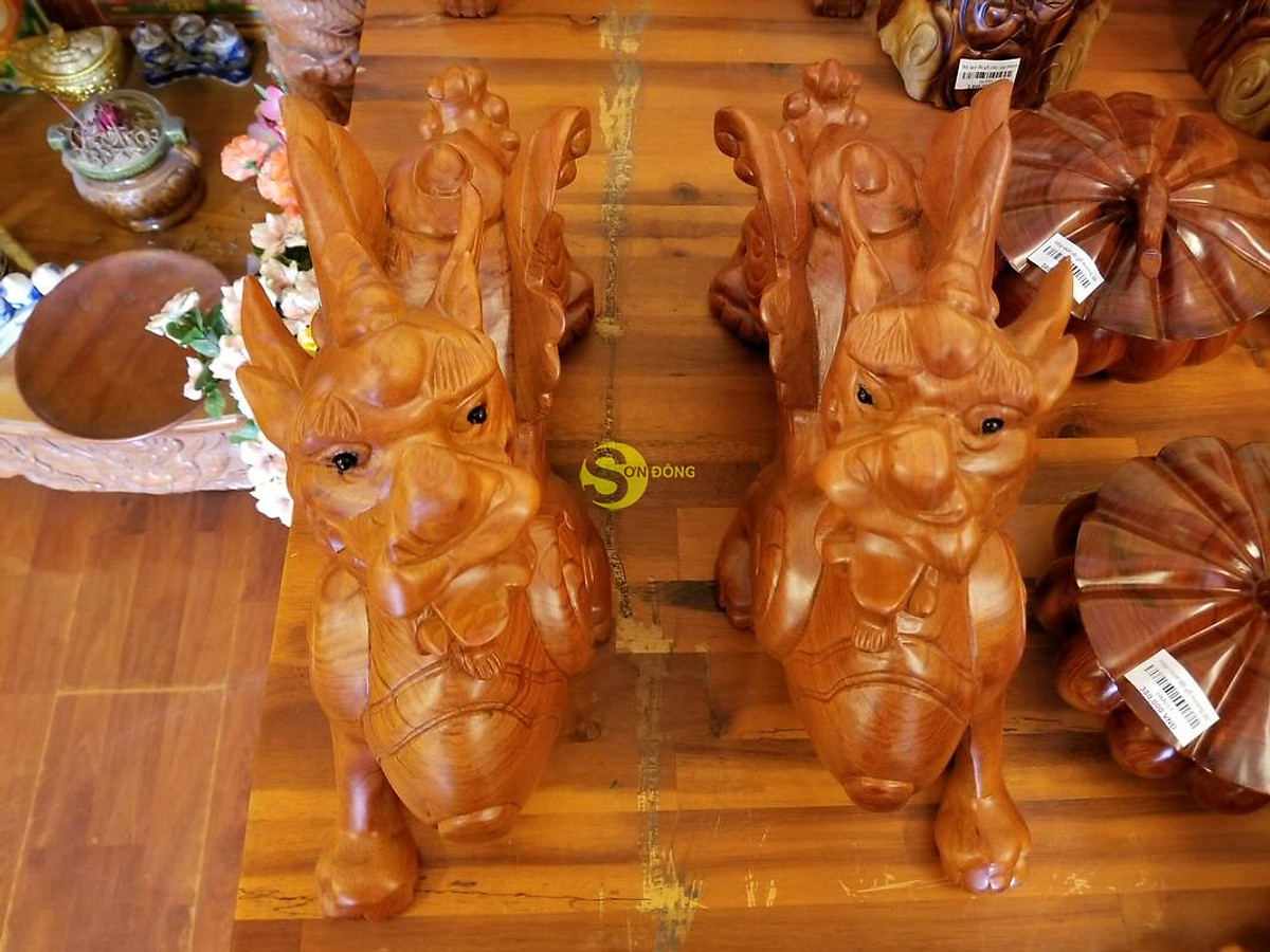 Cặp kỳ hươu gỗ hương 40