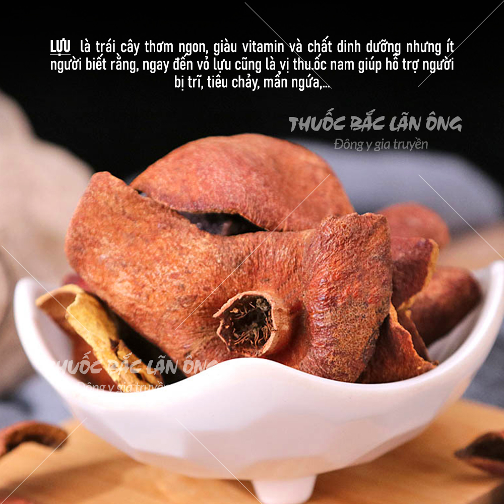 Vỏ lựu khô 1kg, thạch lựu bì, thơm, sạch, hỗ trợ kháng khuẩn, tốt cho tiêu hóa - Lãn ông