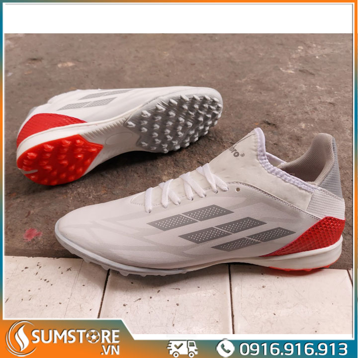 Giày đá bóng x speed 2022 cổ cao đinh tf – trắng - giày đá banh nam nữ thể thao chất lượng