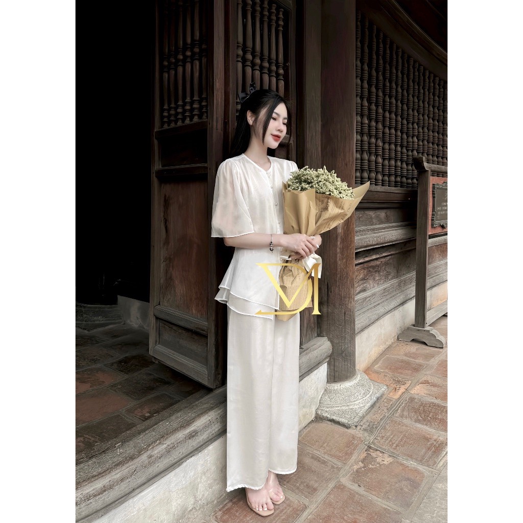 [ Đồ lam đi chùa] Mẫu chất voan 2 lớp V1