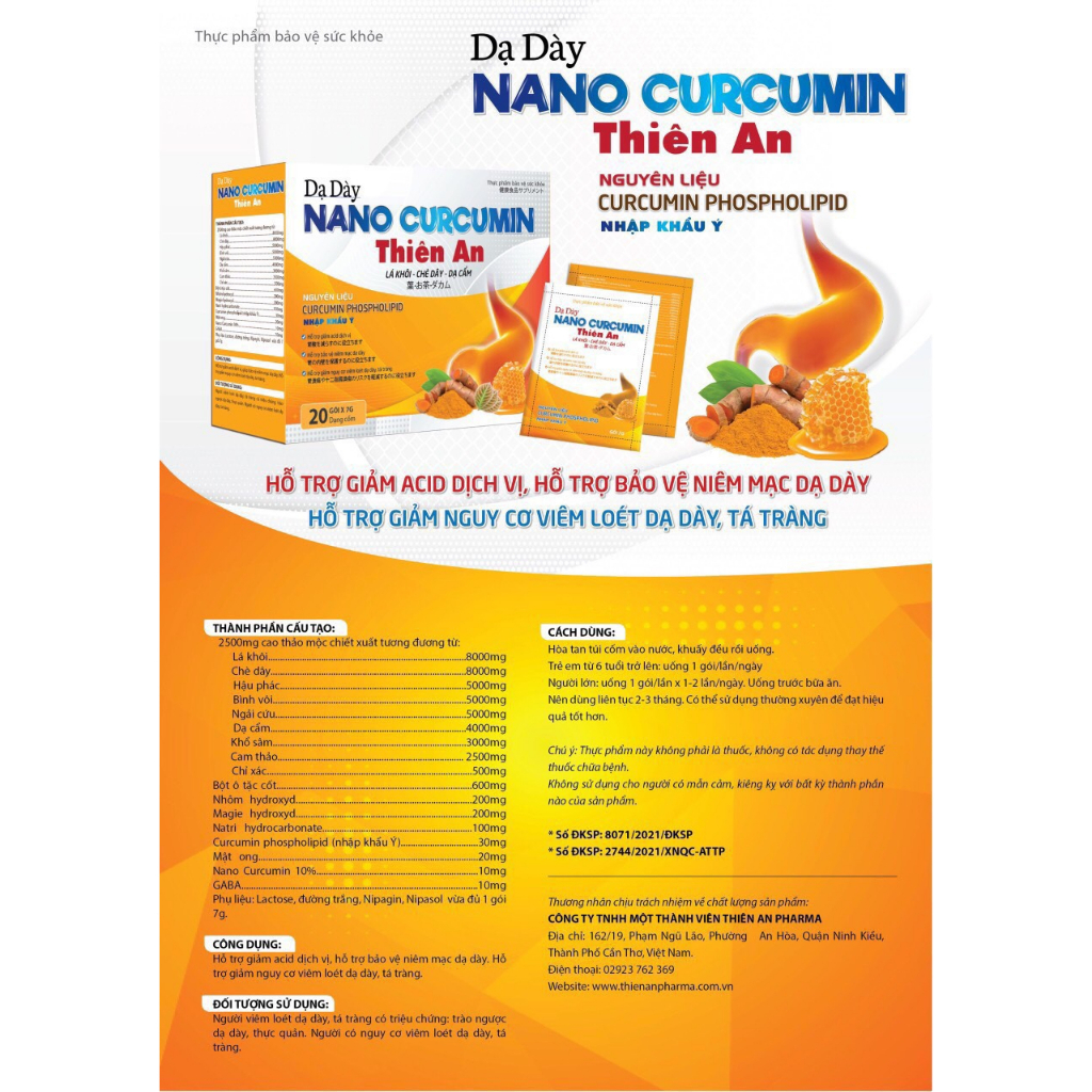 Dạ Dày Nano Curcumin Thiên An - Hàng Chính Hãng