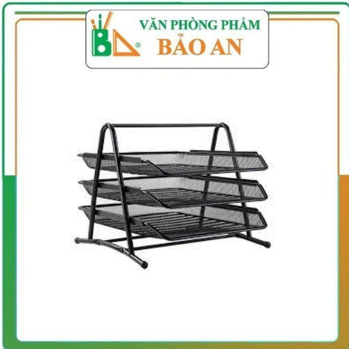 Khay đựng tài liệu 3 tầng Deli, Đen - E9181