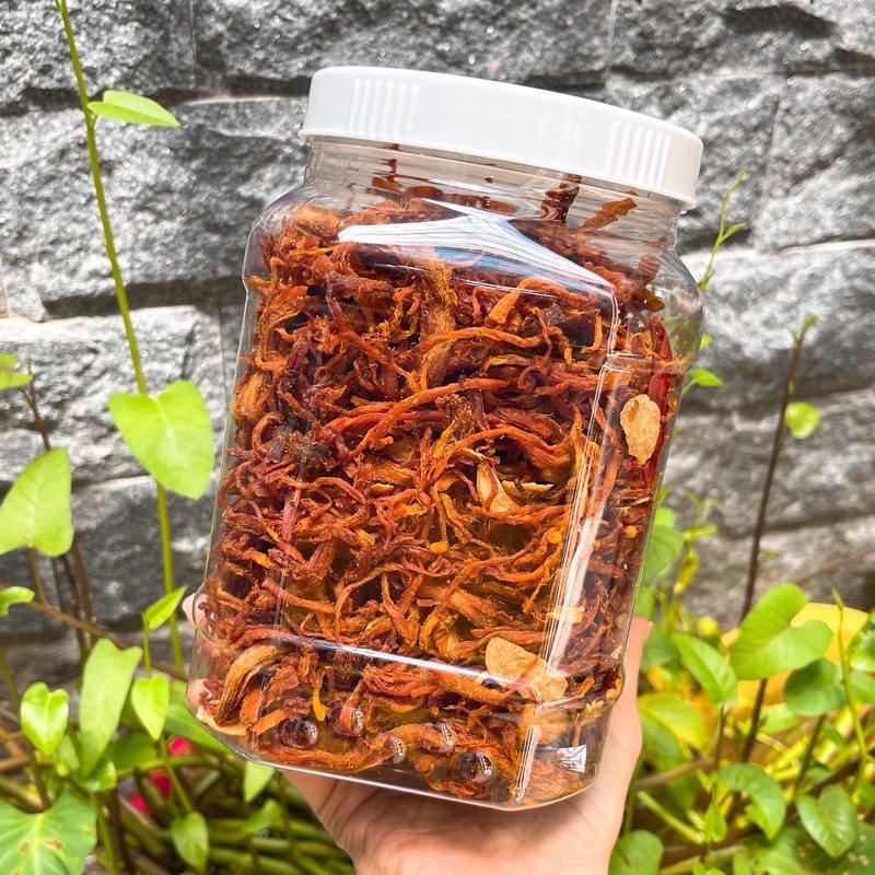 KHÔ HEO CHÁY TỎI HỘP 500.GRAM