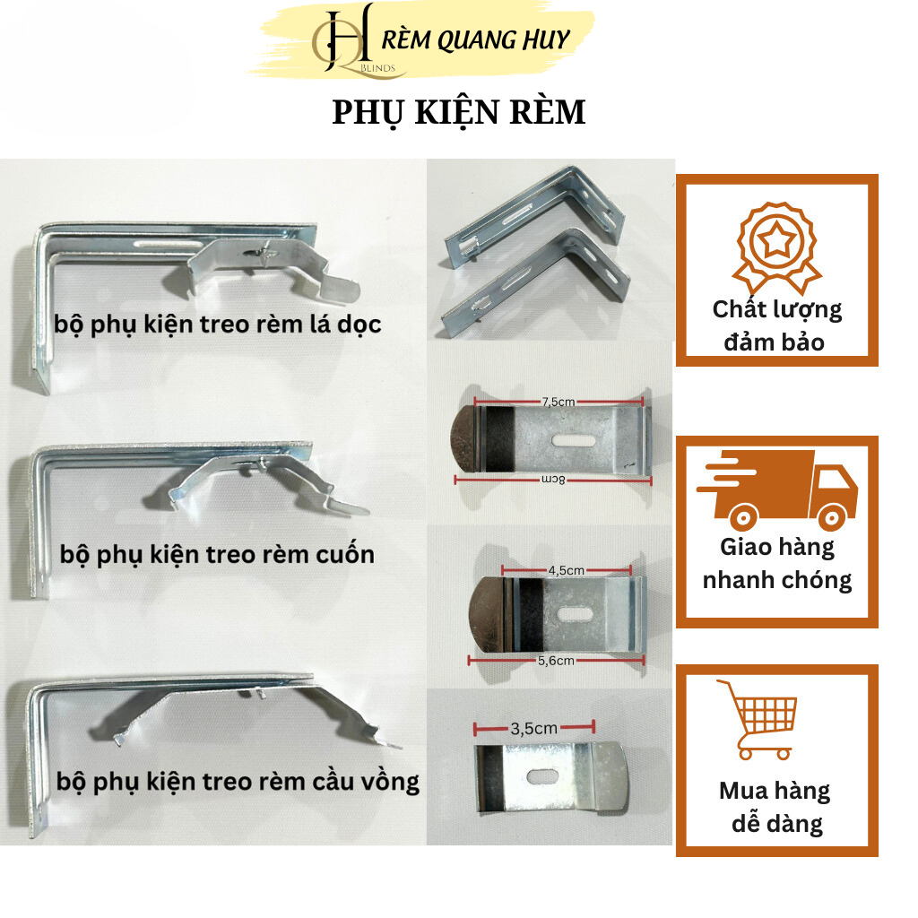 Phụ kiện treo rèm cuốn, rèm dọc ,rèm cầu vồng