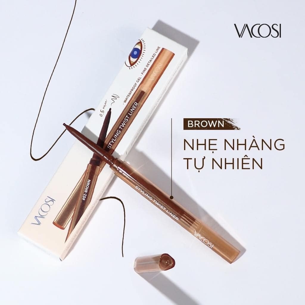 Chì Vặn Kẻ Mắt Dạng Gel Vacosi Styling Twist Liner 5ml [Bản Gold]