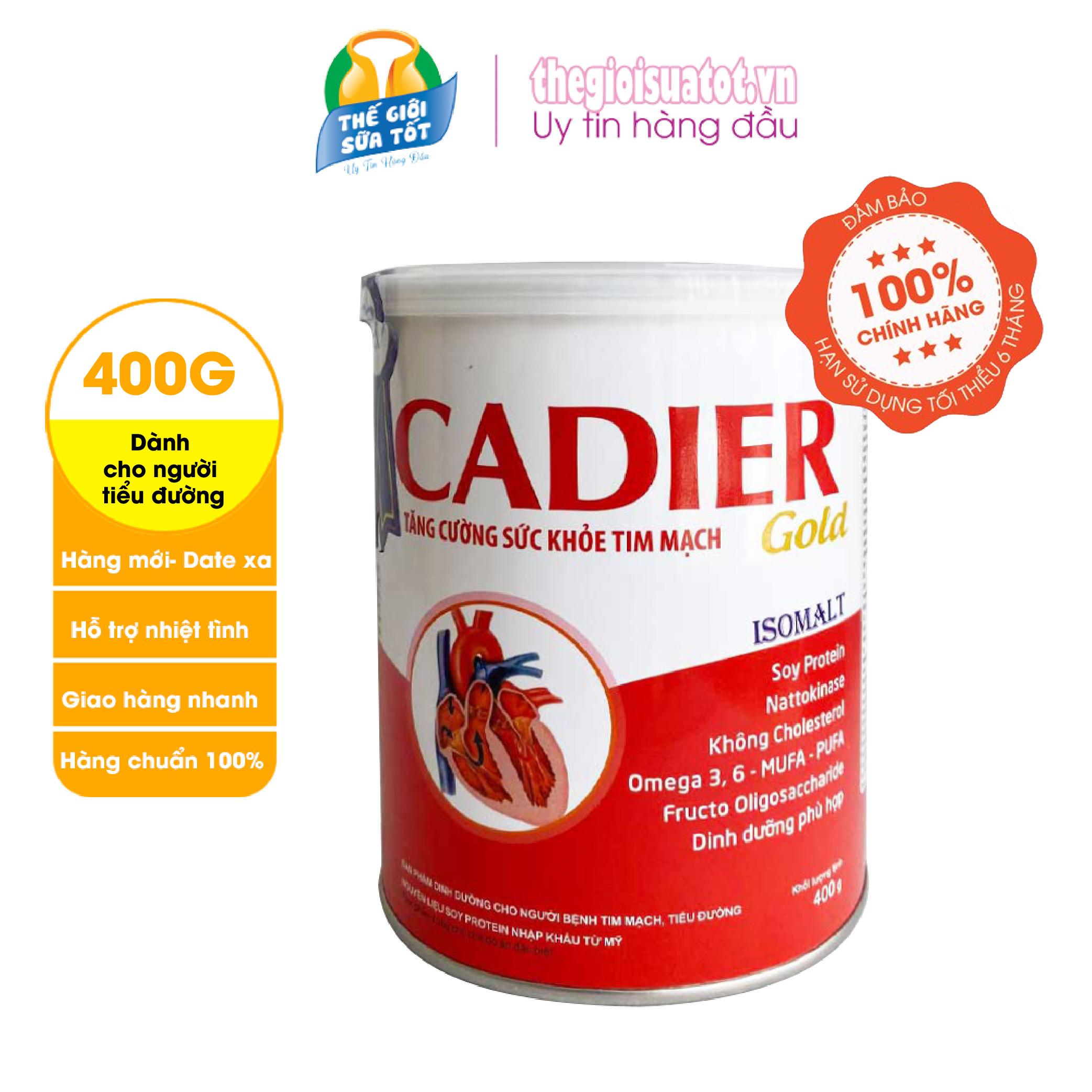 Sữa Bột Cadier Gold Dinh Dưỡng Dành Cho Người Bệnh Tim