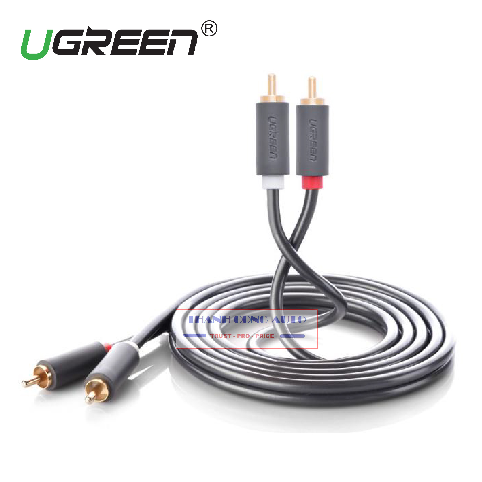 Cáp audio 2 đầu av/rca bông sen hàng chính hãng ugreen av104 dài từ 1m-3m