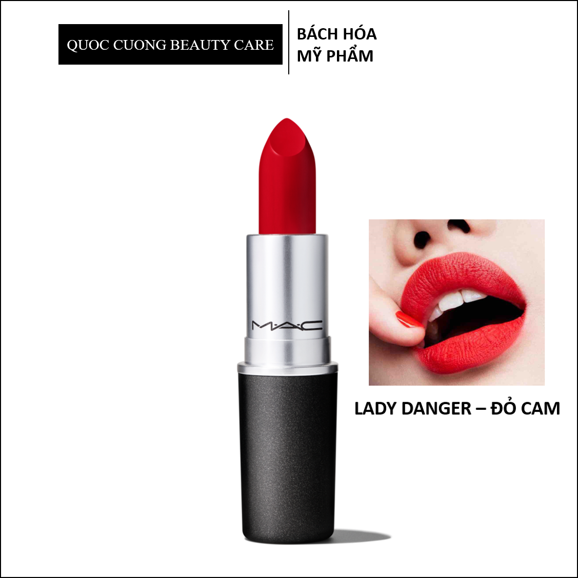Son Thỏi Cao Cấp MAC Matte Lipstick 3g 607 Lady Danger màu Đỏ cam