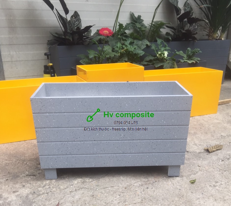 chậu trồng cây composite mầu giả đá (50x20x25)