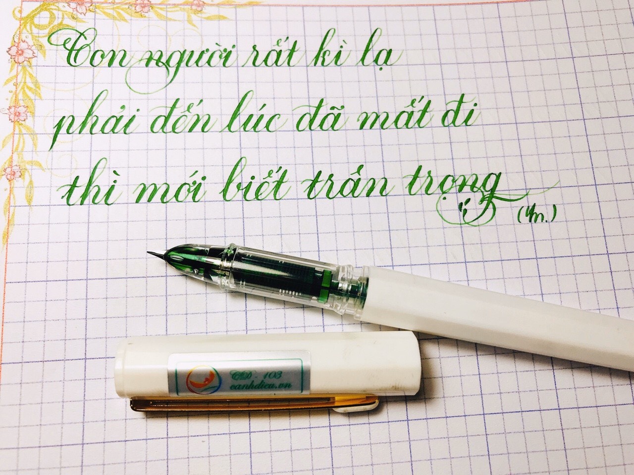 Nút máy Cánh Diều CD103 ngòi lá tre thanh đậm