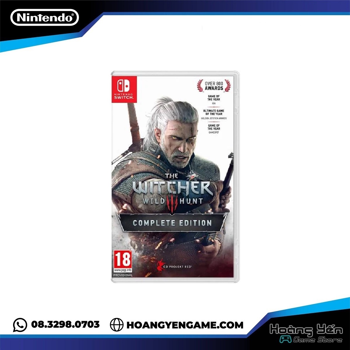 [HCM]Thẻ game The Witcher 3 Wild Hunt Game OF The Year Nintendo Switch