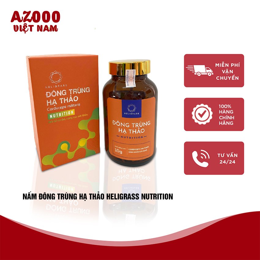 Nấm đông trùng hạ thảo sấy khô heligrass nutrition 10g az40 - azooo comestic