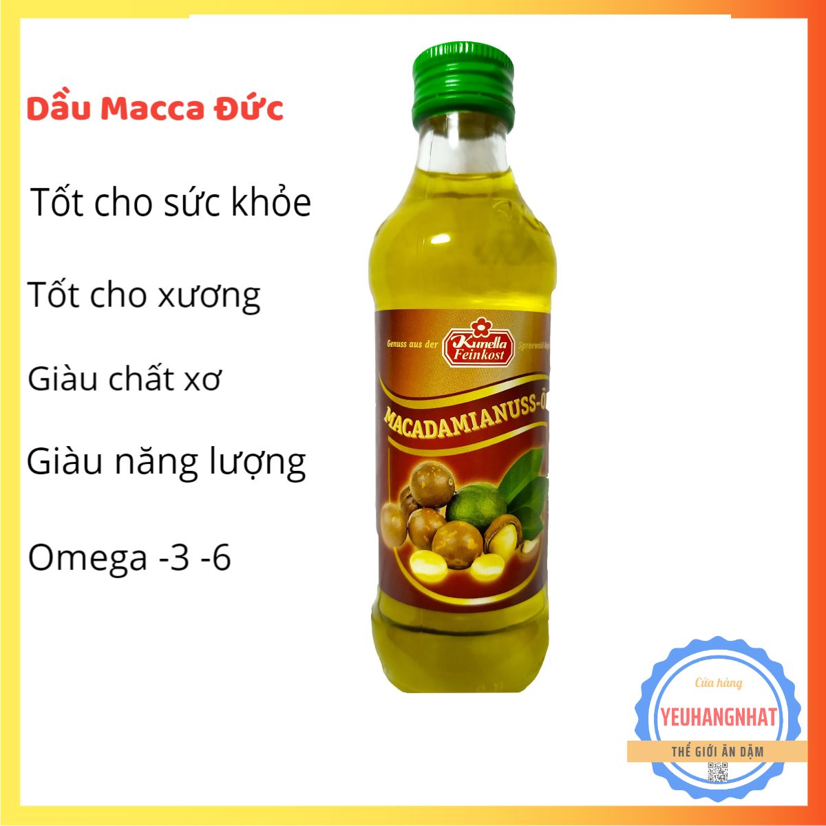 Dầu macca Kunella Đức cho bé ăn dặm 100ml