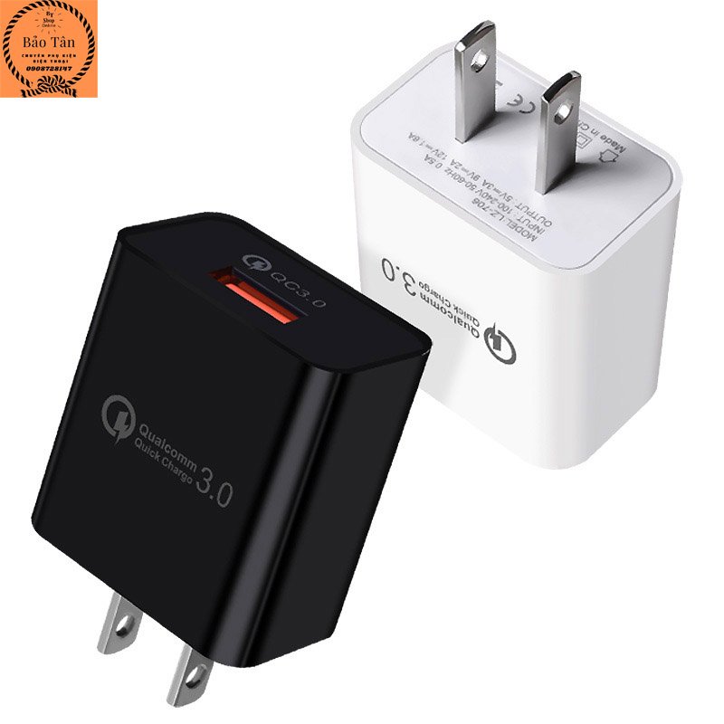 Củ sạc nhanh 3A cho Iphone/Samsung/Xiaomi/Oppo chất lượng cao - SHINSTORE