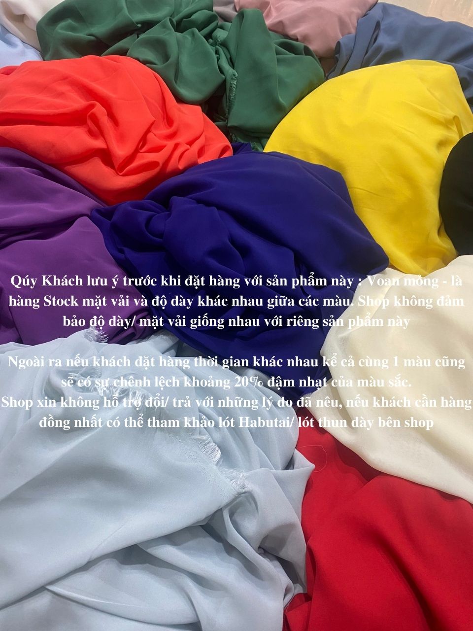 VẢI CHIFFON GIÁ RẺ LOẠI MỎNG ( BẢNG MÀU 2 ) - LÀM LÓT