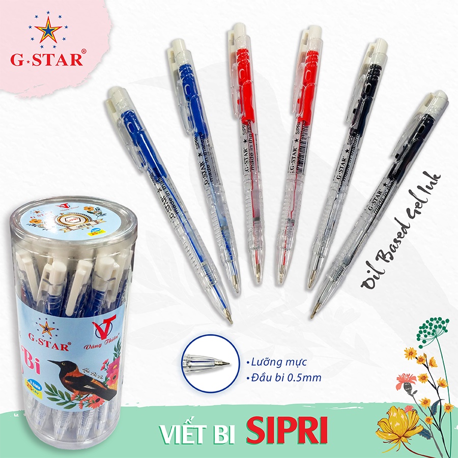 Lon 25 cây viết bi bấm g-star sipri ngòi 0.5mm