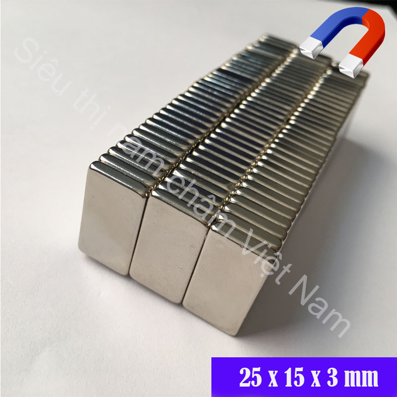 Nam châm chữ nhật 25x15x3mm giá tốt