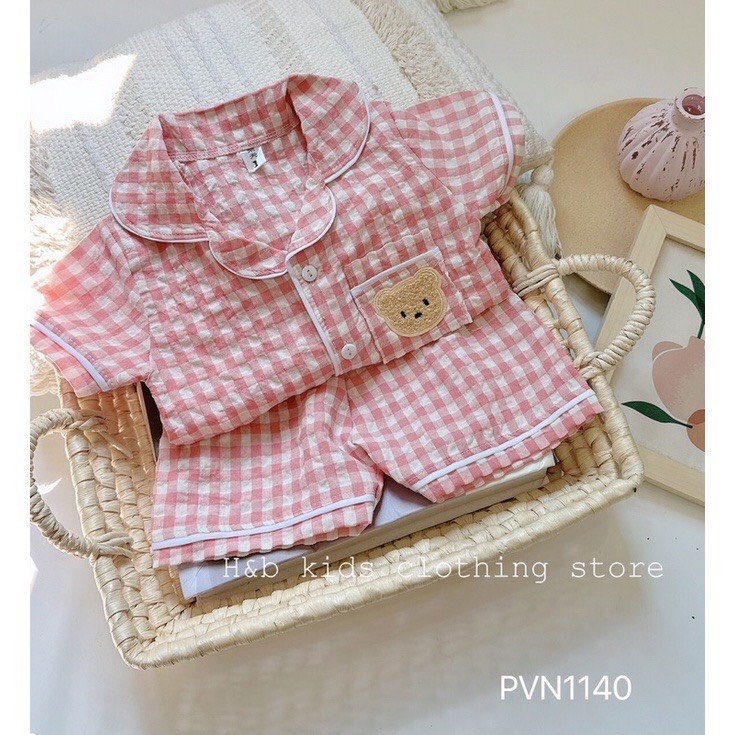 Pijama cộc tay cho bé trai bé gái, đồ ngủ bé trai bé gái chất đũi xốp