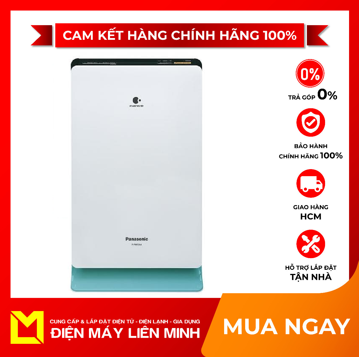 Máy lọc không khí Panasonic F-PXM35A-B Bộ lọc HEPA diệt đến 99% vi khuẩn, Hệ thống tạo độ ẩm tự nhiên, tự động bù hơi ẩm bị mất đi - giao hàng miễn phí HCM