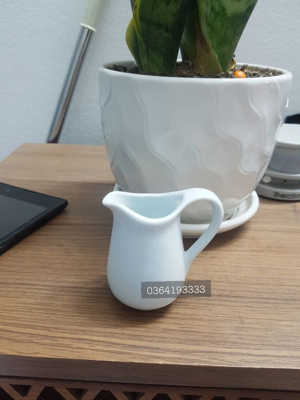 Ly Rót Sữa sứ trắng 35ml 75ml 100ml - Bình rót sữa Milk Jar