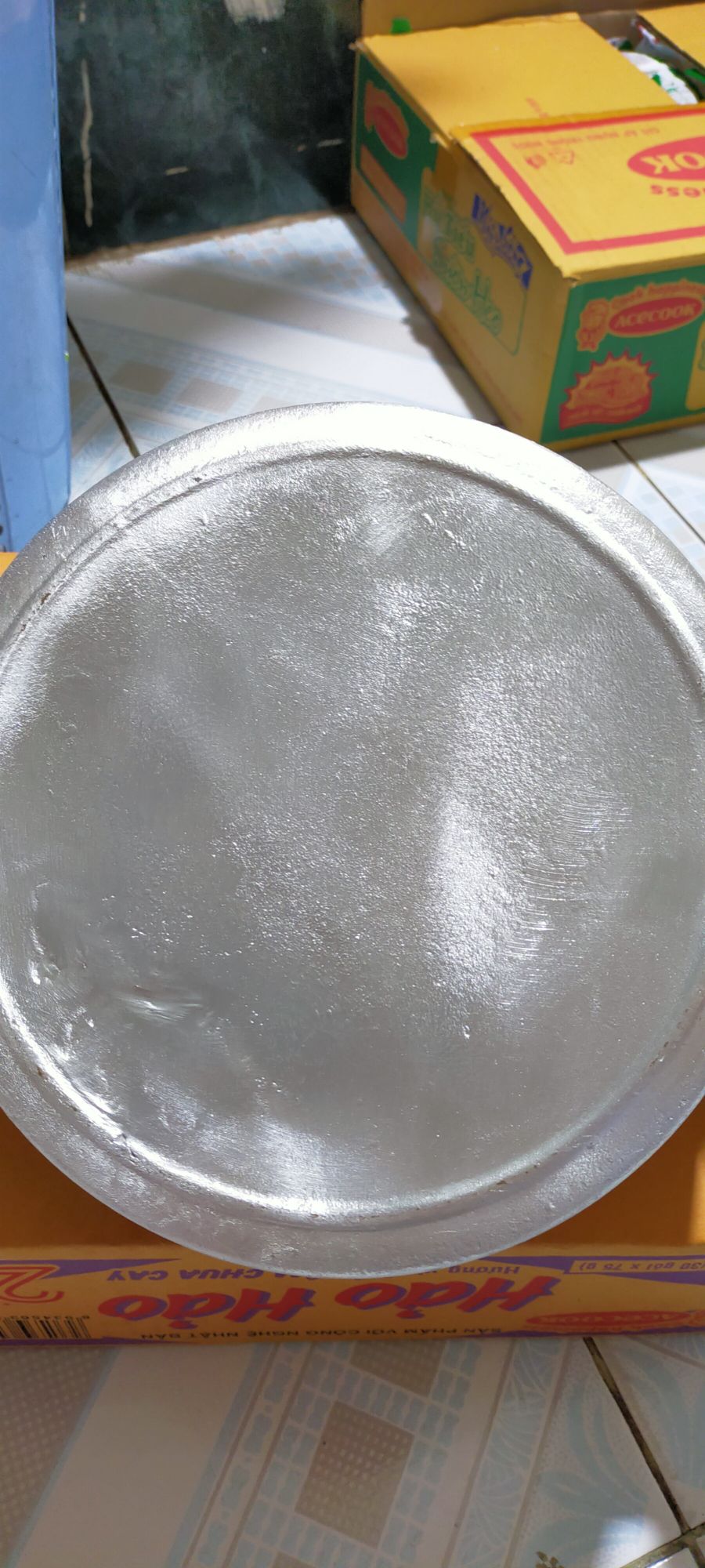 chảo gang đáy bằng đúc thủ công dk29cm cao7cm