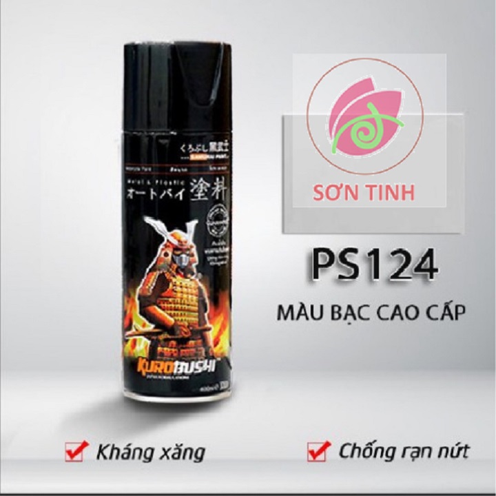 Sơn xịt Samurai màu Bạc cao cấp - PS124 (400ml)