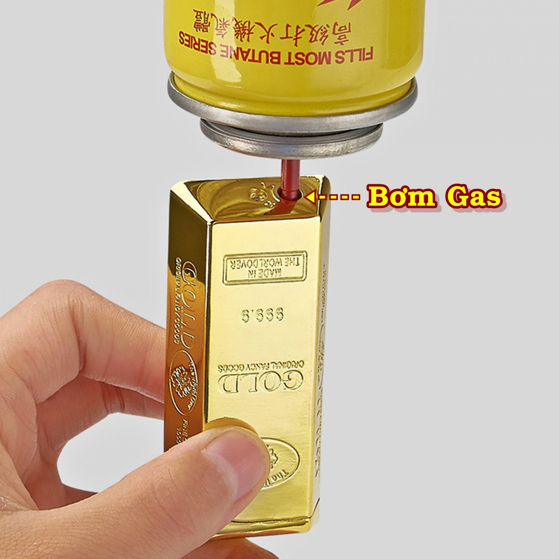 Bật lửa Khè hình thổi vàng 4 số 9 độc lạ - (Xài gas )