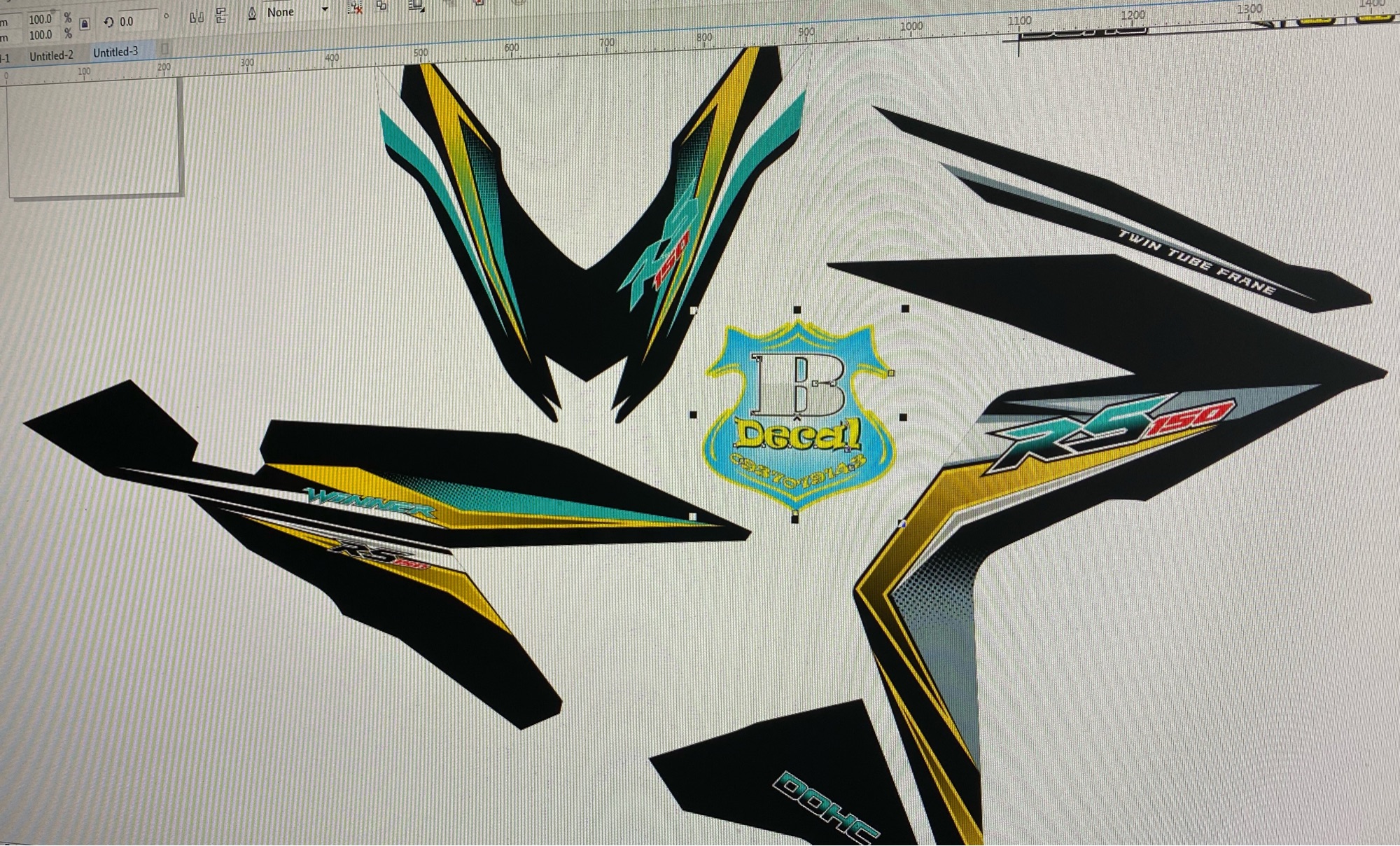 Tem rời Winner Rs dán xe đen