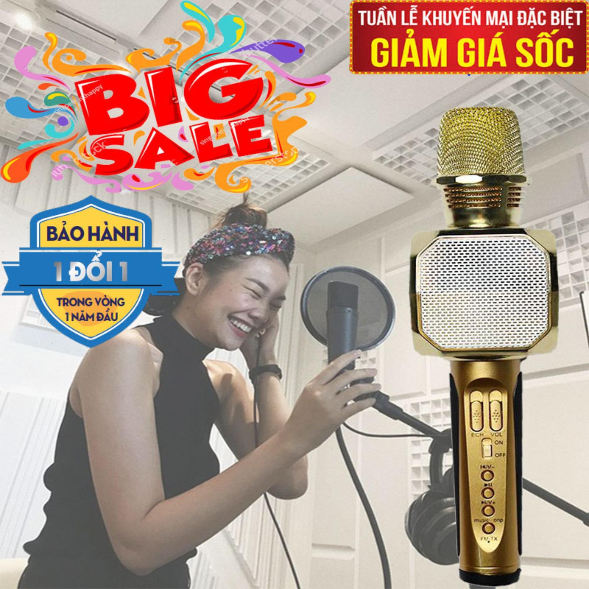 [HCM]Micro Karaoke Micro Không Dây Micro Karaoke Bluetooth Mic KaraokeMicro Bluetooth 3 IN 1 SD10 Phiên Bản Nâng Cấp Của Micro SD-10 Hiệu Chỉnh Được Bass Treble Ấn Tượng Bảo Hành 3 Tháng