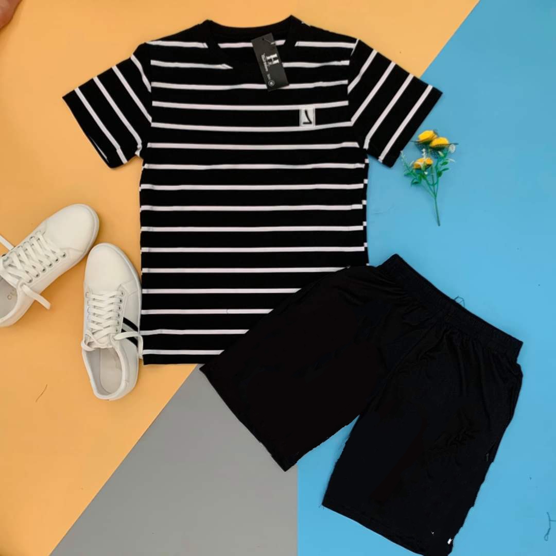 [HCM]Bộ Quần Áo thun nam KẺ NGANG độc đẹp vải thun lạnh siêu mát thiết kế thời trang