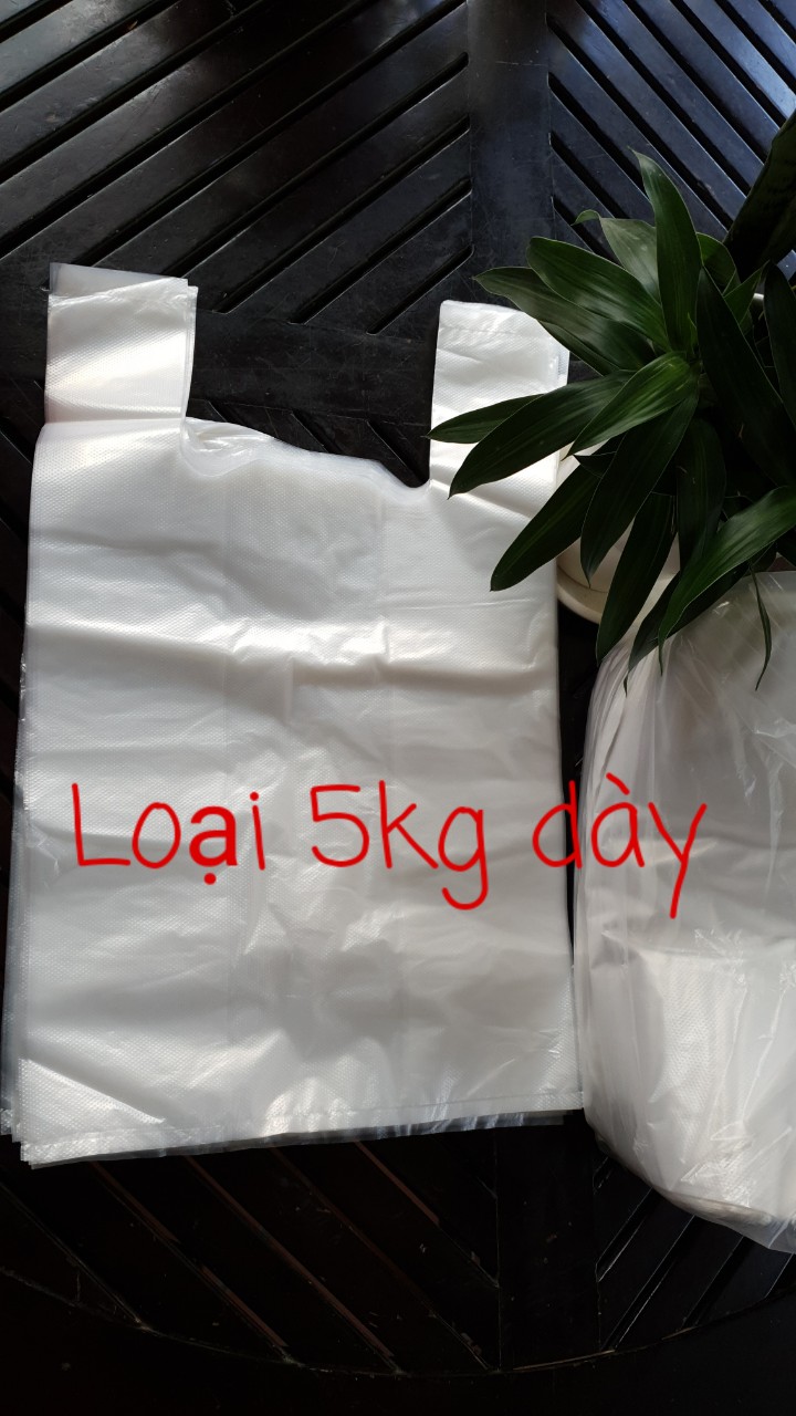 [1kg] Giá Sỉ - Túi xốp đựng hàng trắng có 2 quai loại 5kg - Túi xốp gói hàng - Túi nhựa đựng đồ - Túi nilong đựng đồ - Túi nilong gói đồ