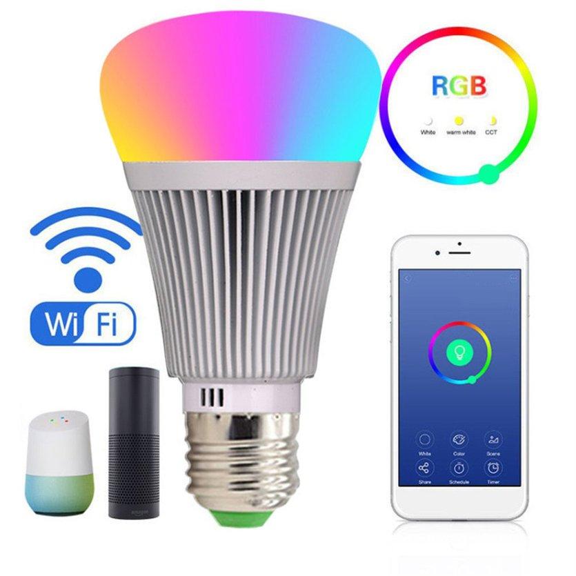 OBBB E27 7 Wát Thông Minh Wifi Bóng Đèn ỨNG DỤNG Điều Khiển Đèn Mờ Bóng Đèn RGB Bóng Đèn Hoạt Động Với Alexa