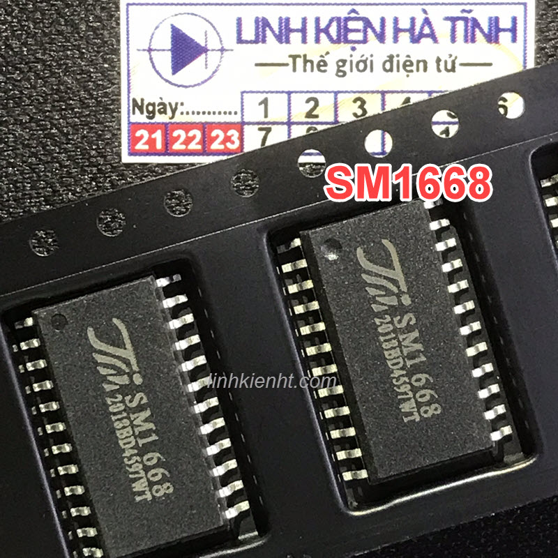 Túi 5 con ic hiển thị bếp từ sm1668 tương đương tm1668 ht1668 sop-24