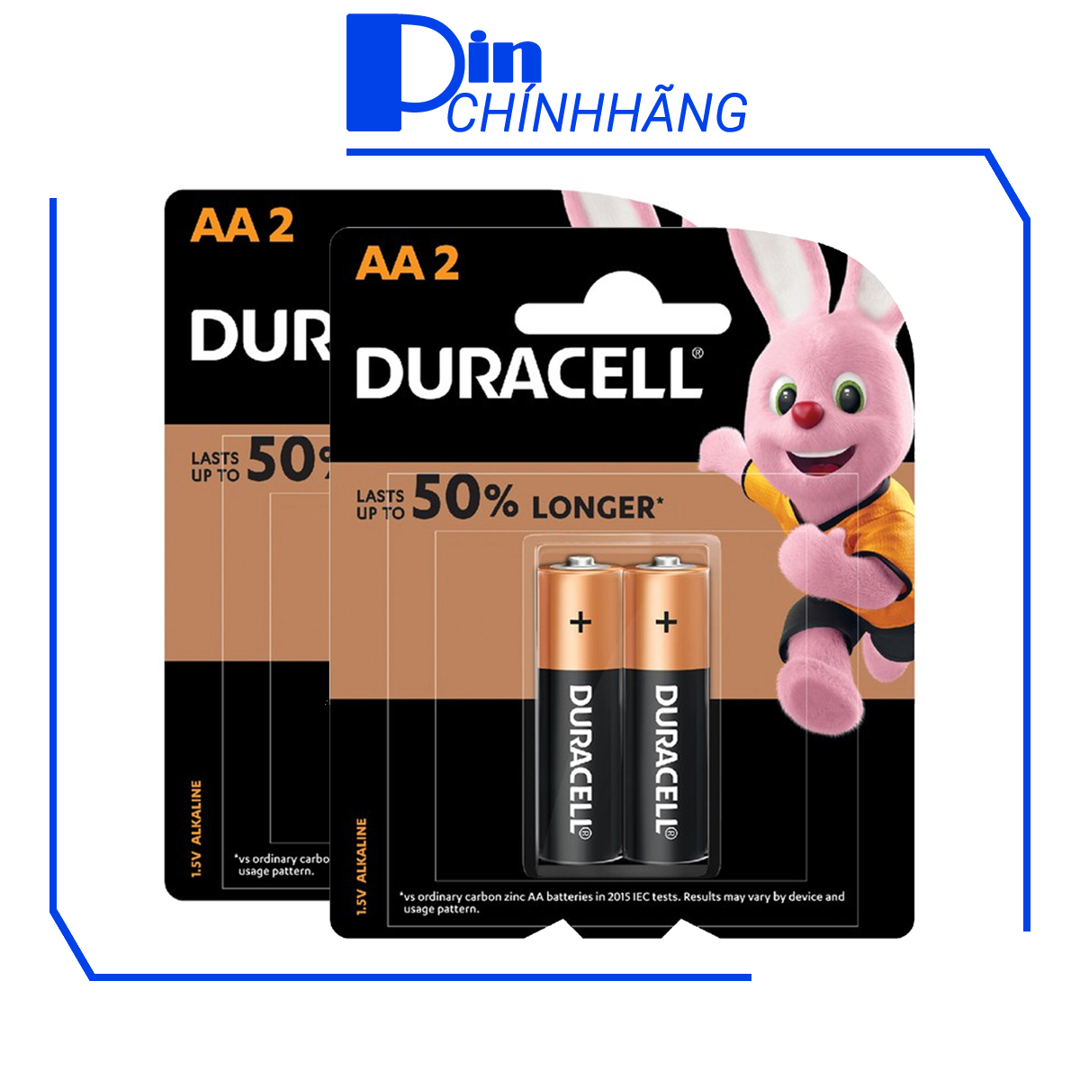 Vỉ 2 pin AA Duracell Coppertop dung lượng cao