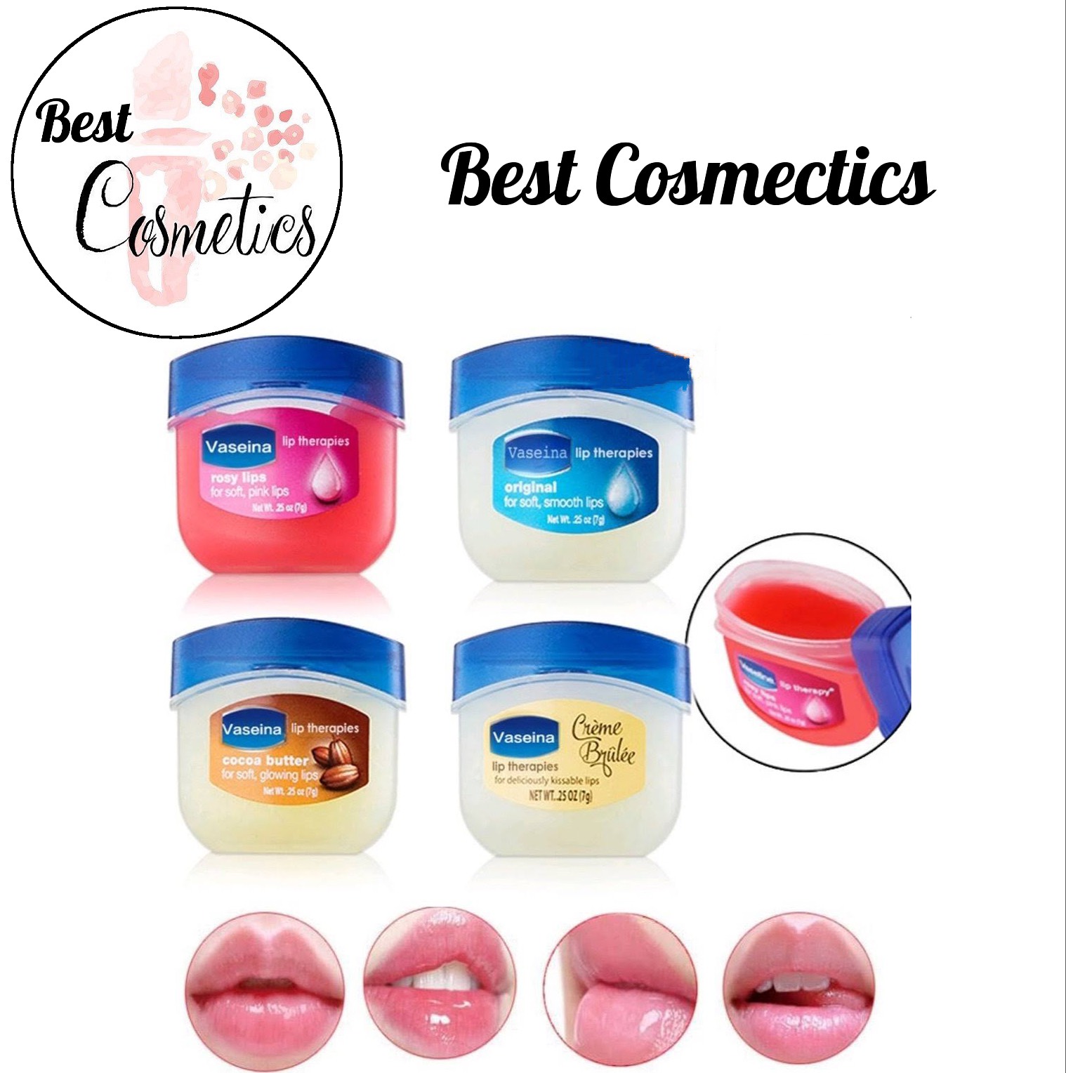 Sáp Dưỡng Môi Mềm Mịn Vaseline Original/ Rosy Lips 7g ( DATE MỚI)