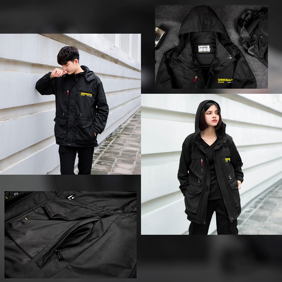 [HCM]Áo khoác dù WindMaster Jacket (Plus+) Logo thêu - Duppo