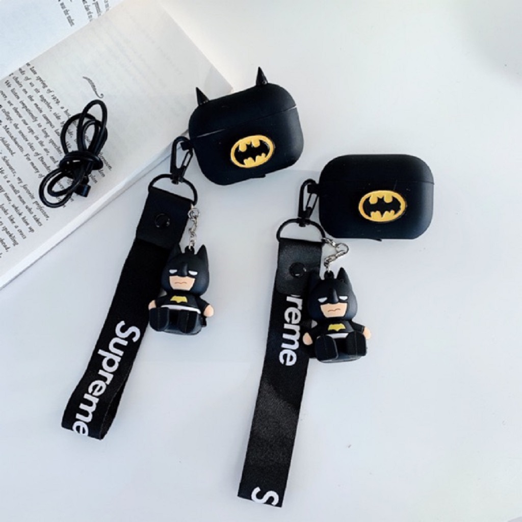 Airpods Case - Silicon Case Tai Nghe Không Dây Airpods 1-2-i12 hình Logo Batman