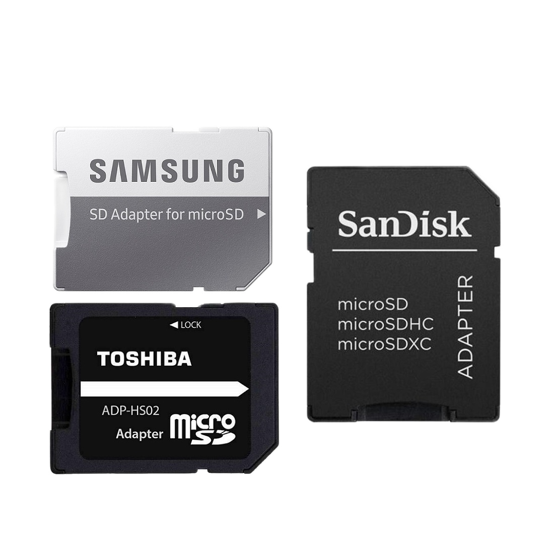Adapter MicroSD to SD thương hiệu Samsung Toshiba Sandisk chính hãng tốc độ chuẩn (3 Hãng tùy chọn) - Nhất Tín Computer