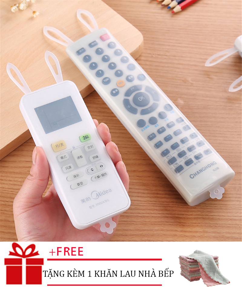 [ TẶNG KÈM KHĂN LAU ] Set 2 Vỏ Bọc Silicon Bảo Vệ Remote, Điều Khiển TV - Điều Hòa, Chống Hư - Bọc remote ti vi , vỏ bọc silicone dẻo điều khiển truyền hình tivi , túi bọc nhựa dẻo , đồ bọc tv , bọc tivi