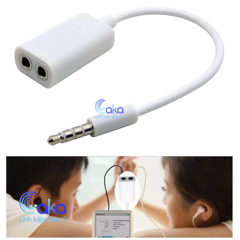 Cáp chia Audio 3.5mm 1 ra 2 cổng 3.5mm dài 15cm