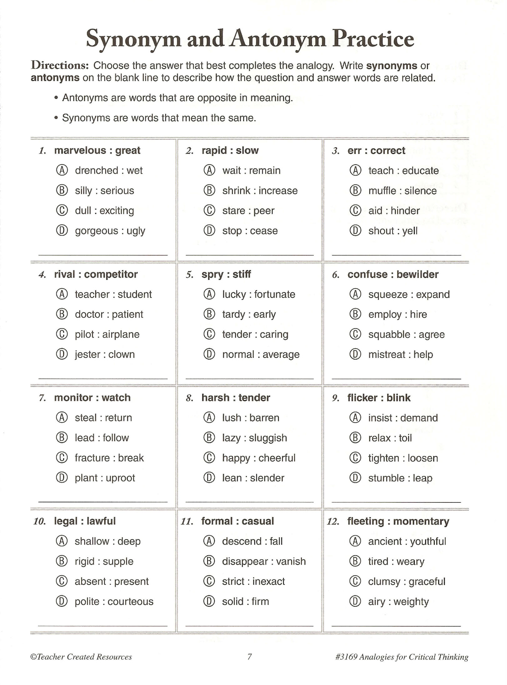 ANALOGY FOR CRITICAL THINKING GRADE 6 (Sách đen trắng)