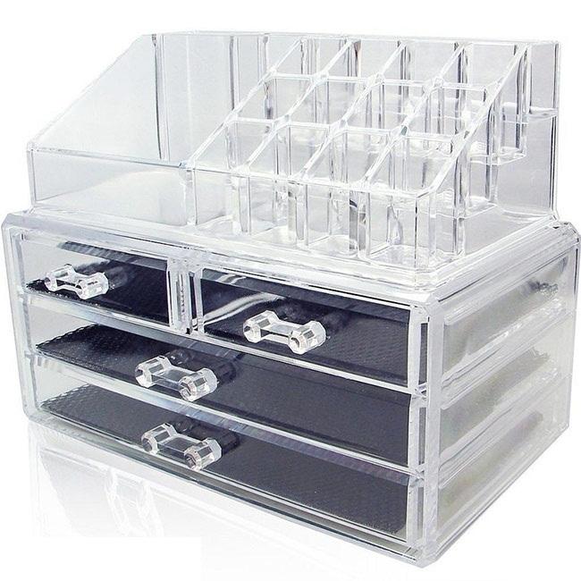 Kệ đựng mỹ phẩm mica 4 tầng